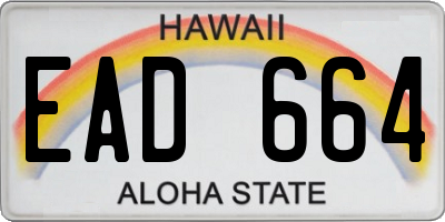 HI license plate EAD664