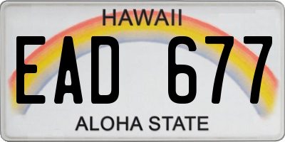 HI license plate EAD677