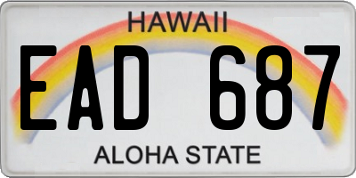 HI license plate EAD687