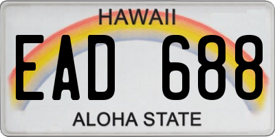 HI license plate EAD688