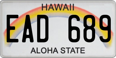 HI license plate EAD689
