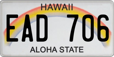 HI license plate EAD706