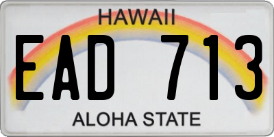 HI license plate EAD713