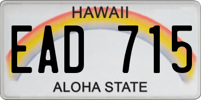 HI license plate EAD715