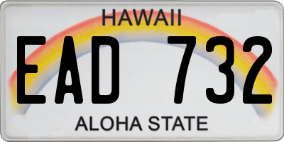 HI license plate EAD732