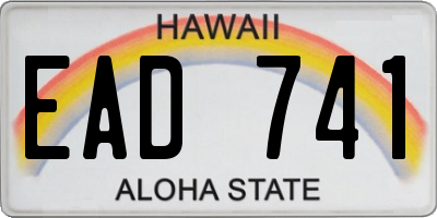 HI license plate EAD741