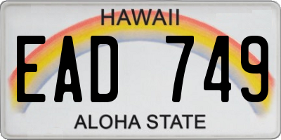 HI license plate EAD749