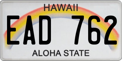 HI license plate EAD762