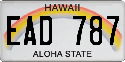 HI license plate EAD787