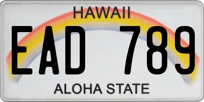 HI license plate EAD789