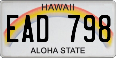 HI license plate EAD798