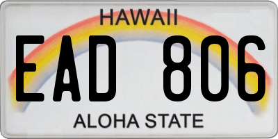 HI license plate EAD806