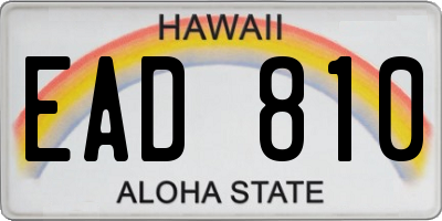 HI license plate EAD810