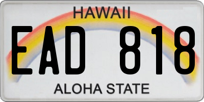 HI license plate EAD818