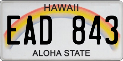 HI license plate EAD843
