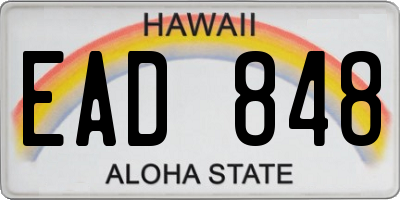HI license plate EAD848