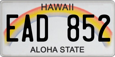 HI license plate EAD852