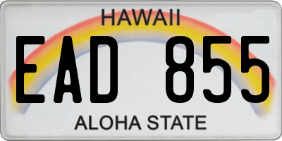 HI license plate EAD855