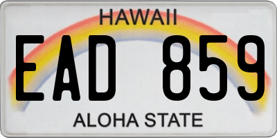 HI license plate EAD859