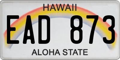 HI license plate EAD873