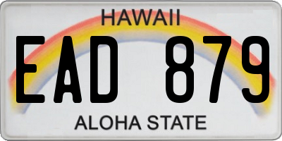 HI license plate EAD879