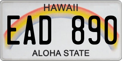 HI license plate EAD890
