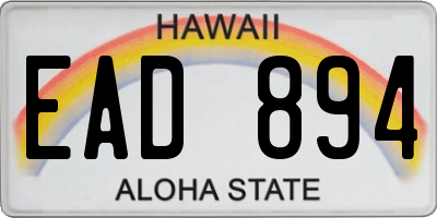 HI license plate EAD894