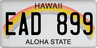 HI license plate EAD899