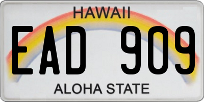 HI license plate EAD909