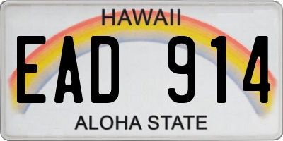 HI license plate EAD914
