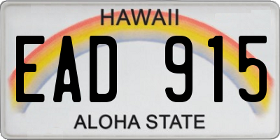HI license plate EAD915