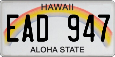HI license plate EAD947