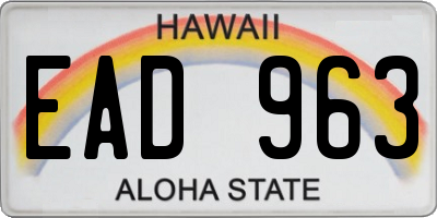 HI license plate EAD963
