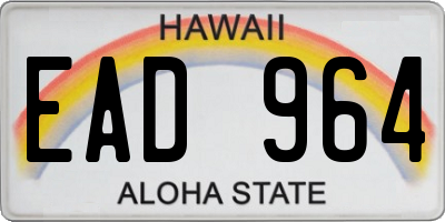 HI license plate EAD964
