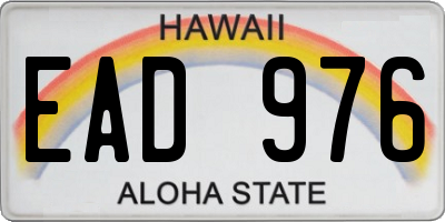 HI license plate EAD976