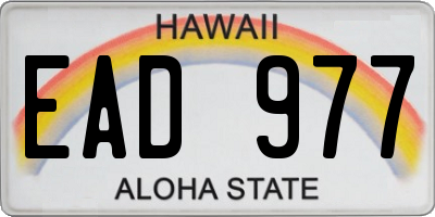 HI license plate EAD977