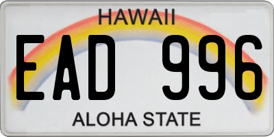 HI license plate EAD996