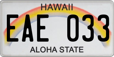 HI license plate EAE033