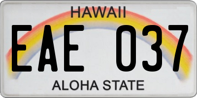 HI license plate EAE037