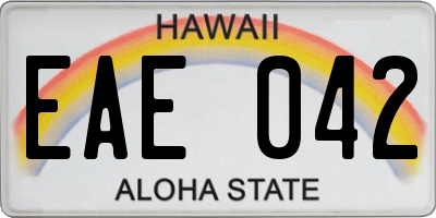 HI license plate EAE042