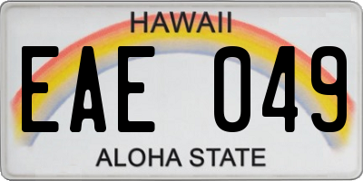 HI license plate EAE049