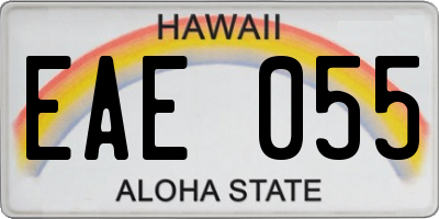 HI license plate EAE055