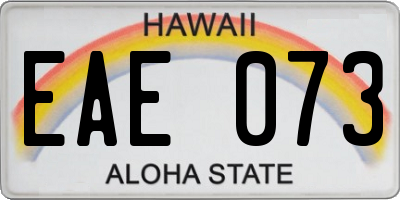 HI license plate EAE073