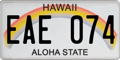 HI license plate EAE074
