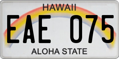 HI license plate EAE075