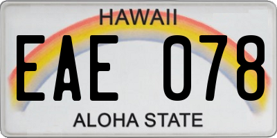 HI license plate EAE078