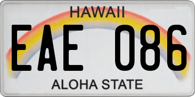 HI license plate EAE086