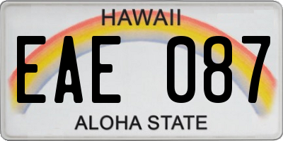 HI license plate EAE087