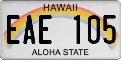 HI license plate EAE105