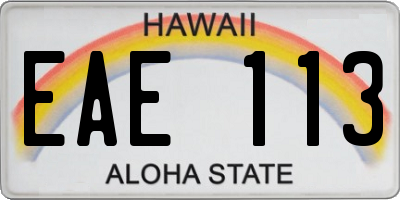 HI license plate EAE113